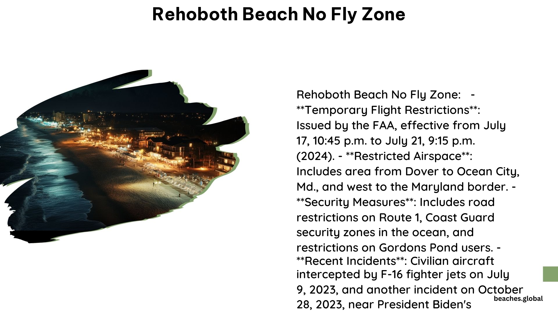 Rehoboth Beach No Fly Zone