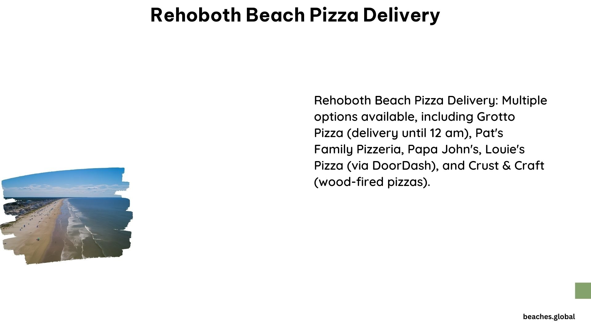 Rehoboth Beach Pizza Delivery