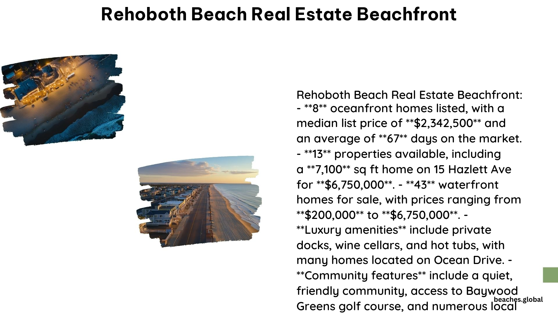 Rehoboth Beach Real Estate Beachfront