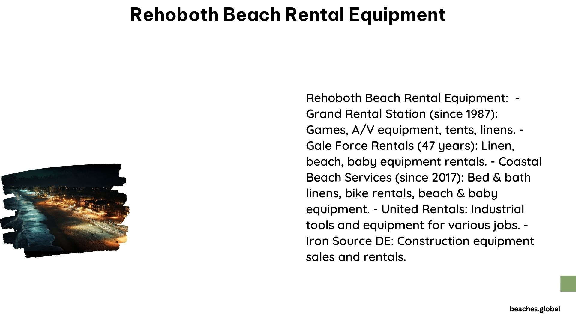 Rehoboth Beach Rental Equipment