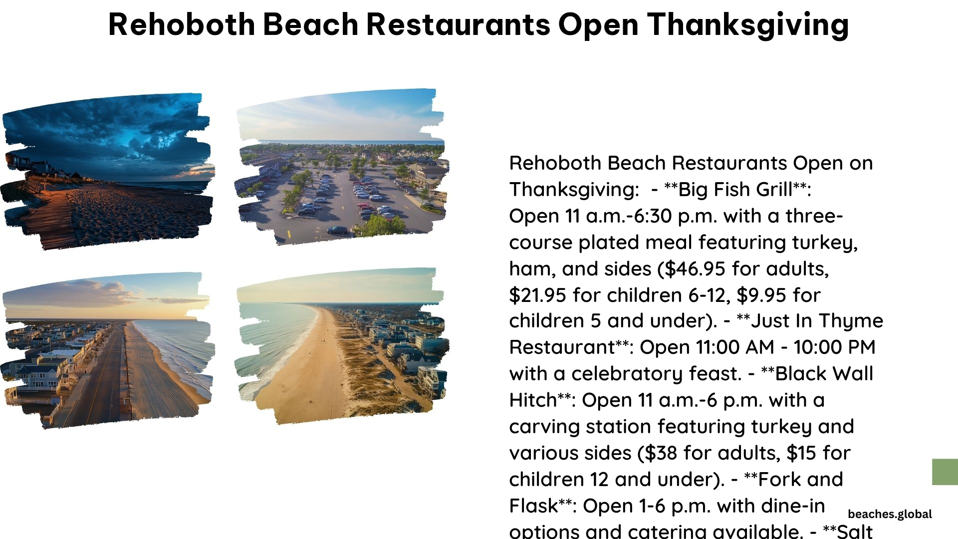 Rehoboth Beach Restaurants Open Thanksgiving