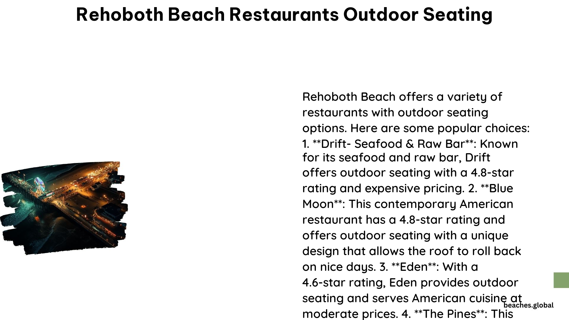 Rehoboth Beach Restaurants Outdoor Seating