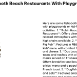 Rehoboth Beach Restaurants With Playgrounds