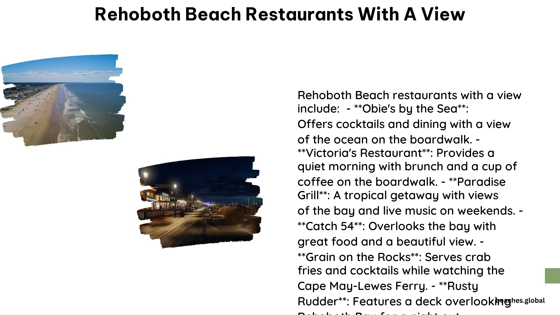 Rehoboth Beach Restaurants With a View