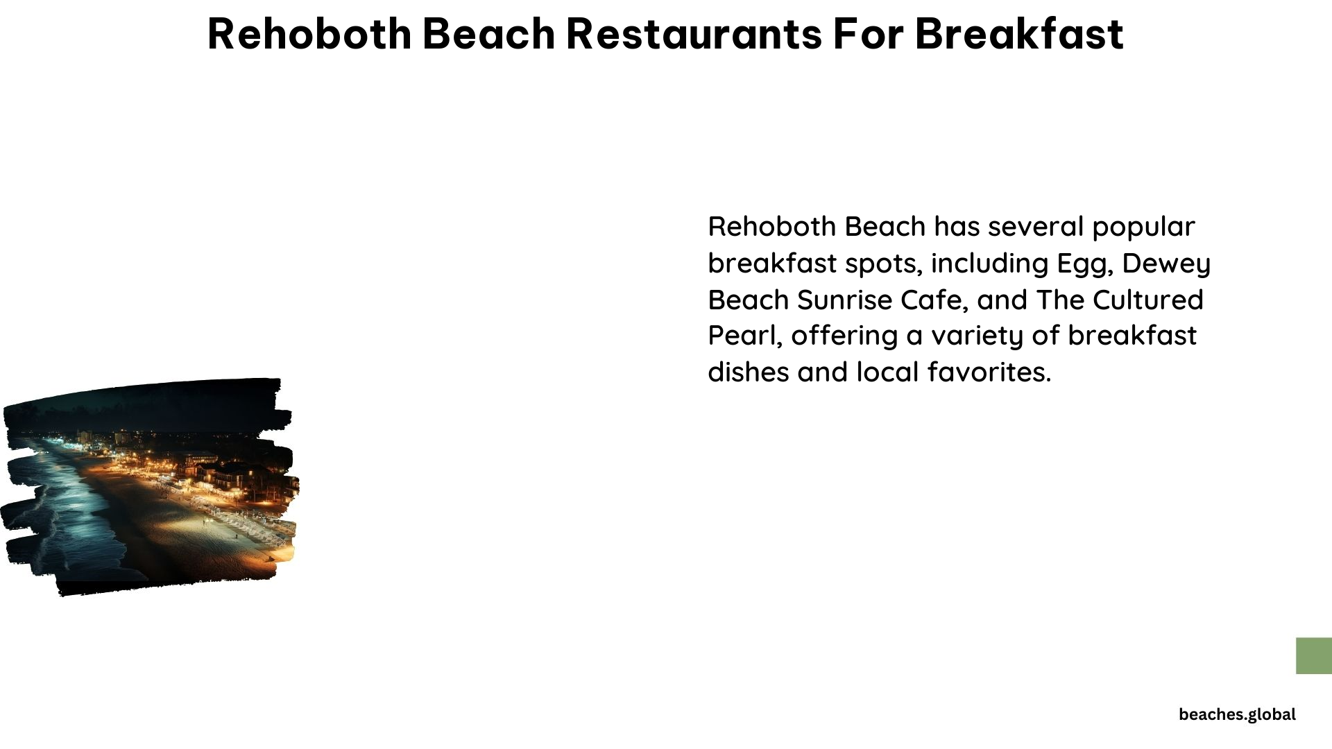 Rehoboth Beach Restaurants for Breakfast