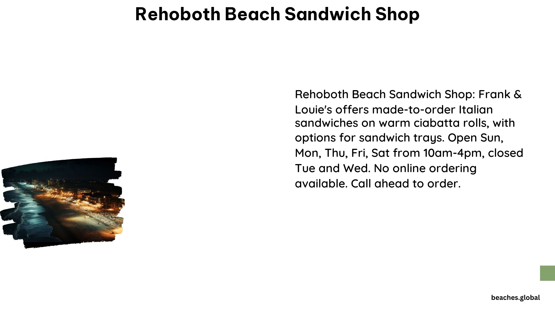 Rehoboth Beach Sandwich Shop