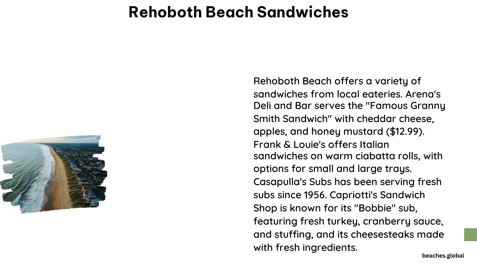 Rehoboth Beach Sandwiches