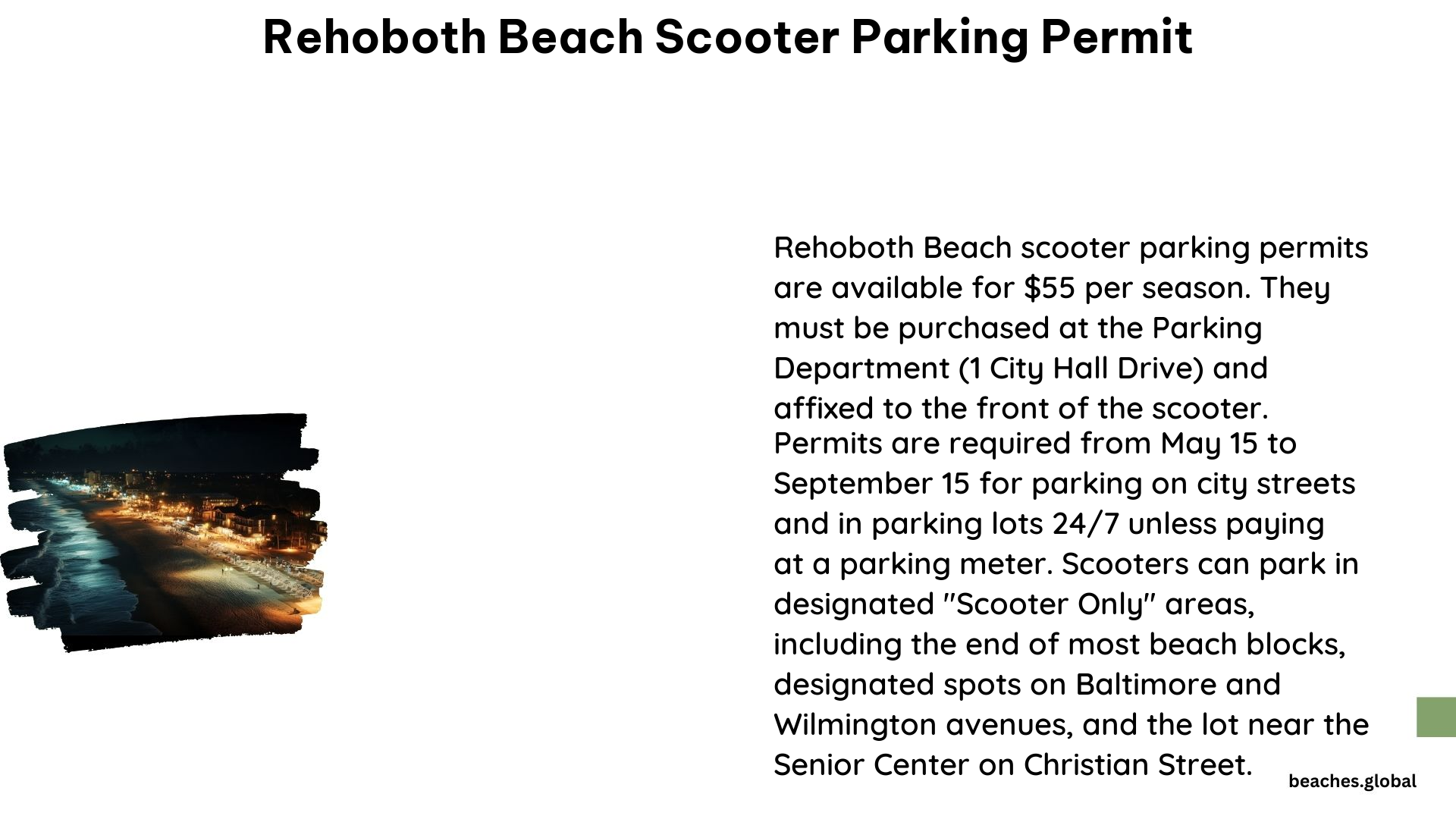 Rehoboth Beach Scooter Parking Permit