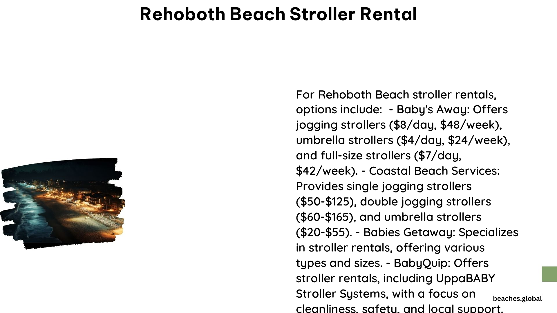 Rehoboth Beach Stroller Rental