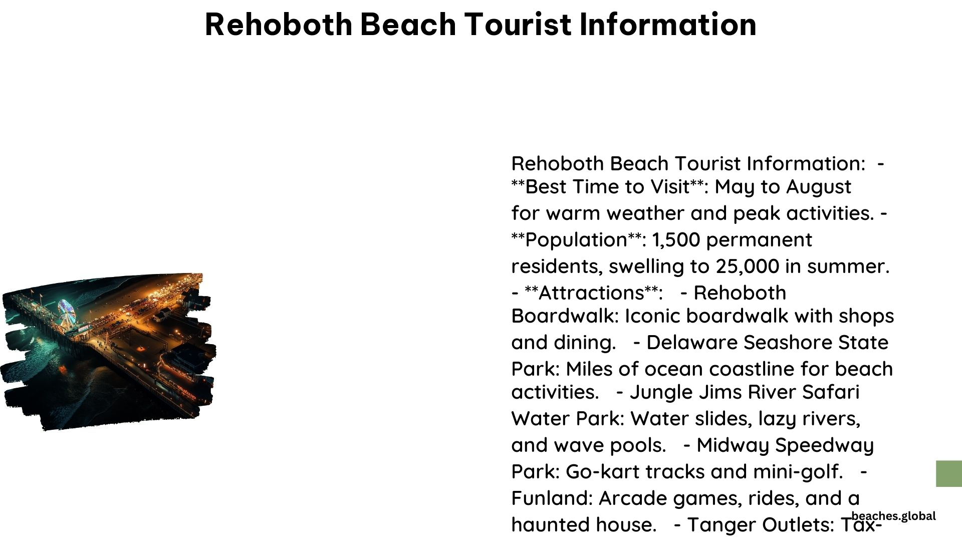 Rehoboth Beach Tourist Information