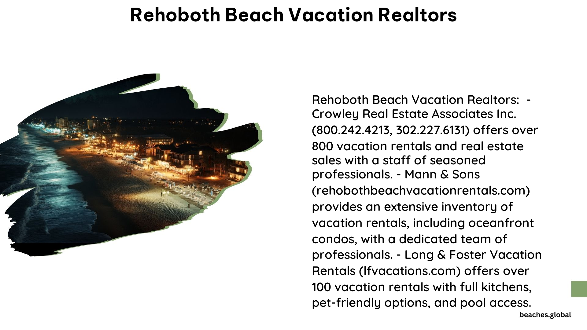 Rehoboth Beach Vacation Realtors