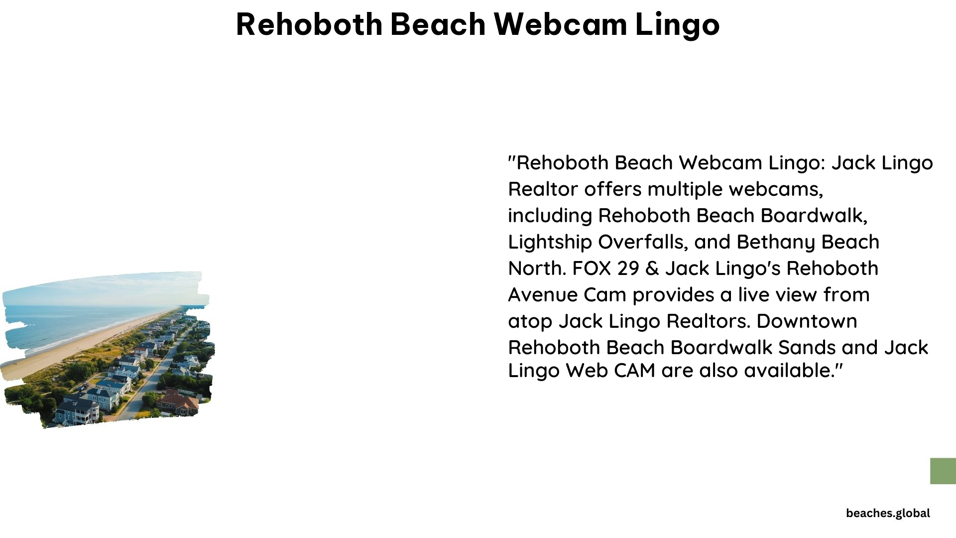 Rehoboth Beach Webcam Lingo