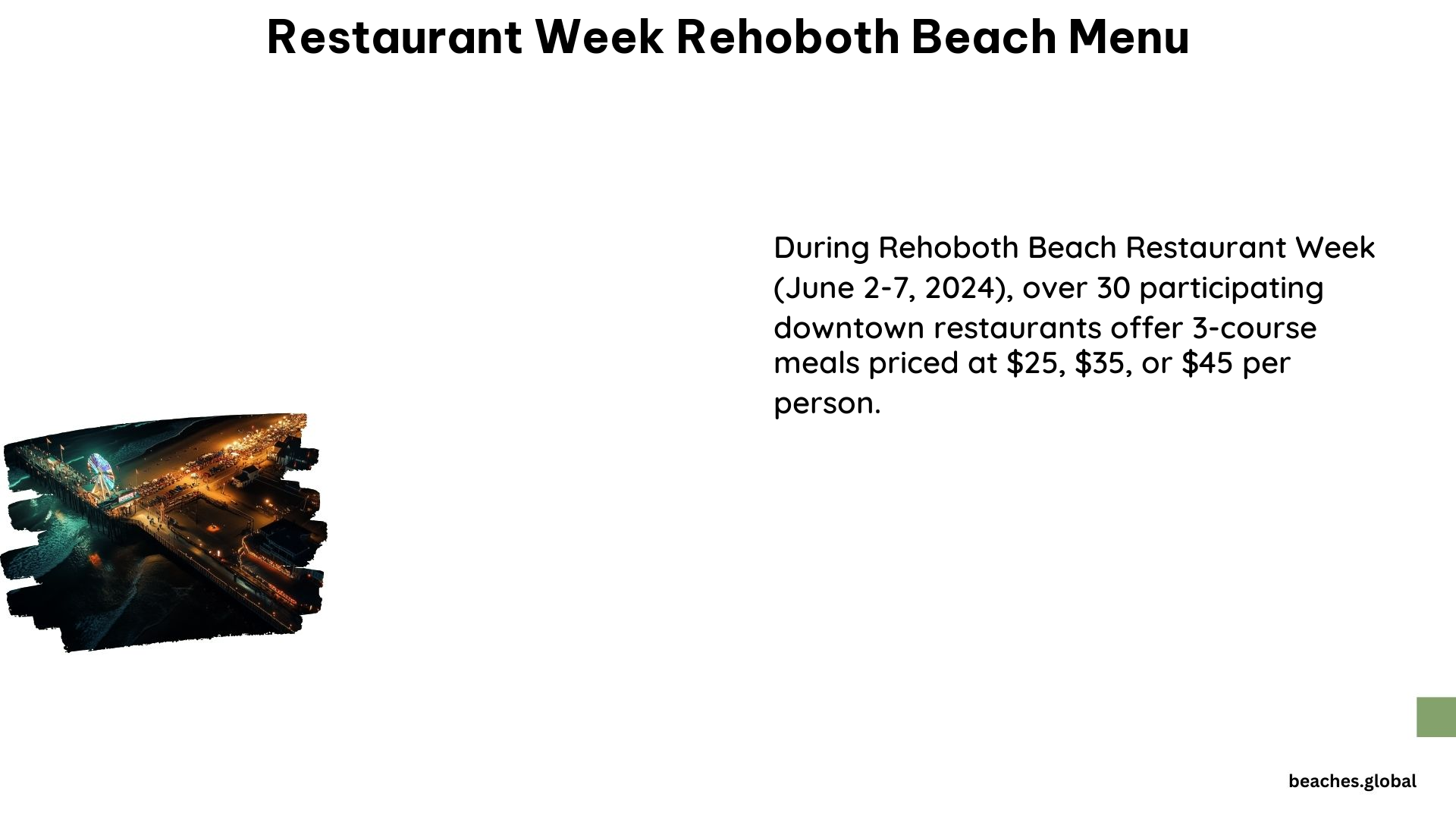 Restaurant Week Rehoboth Beach Menu