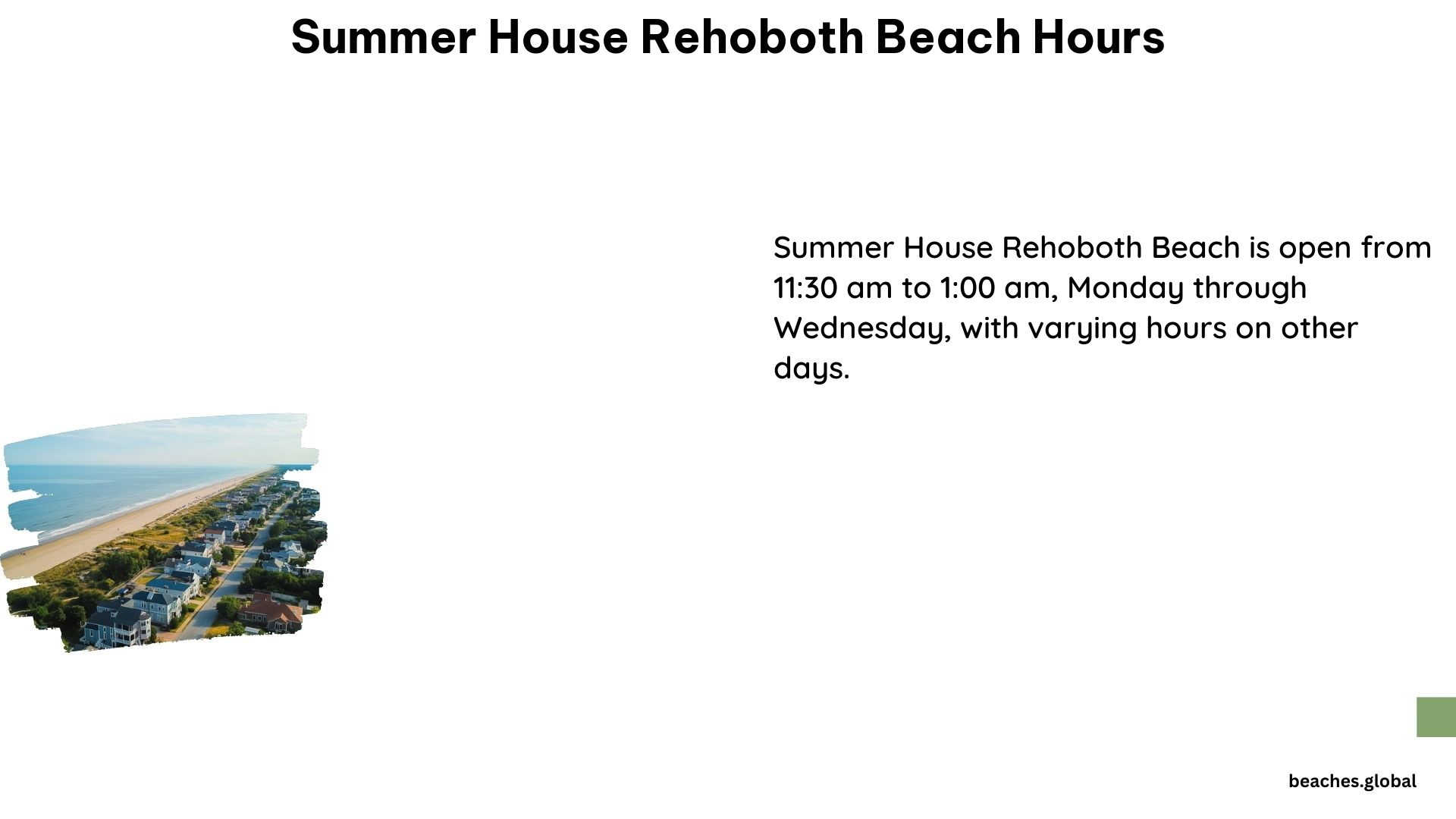 Summer House Rehoboth Beach Hours