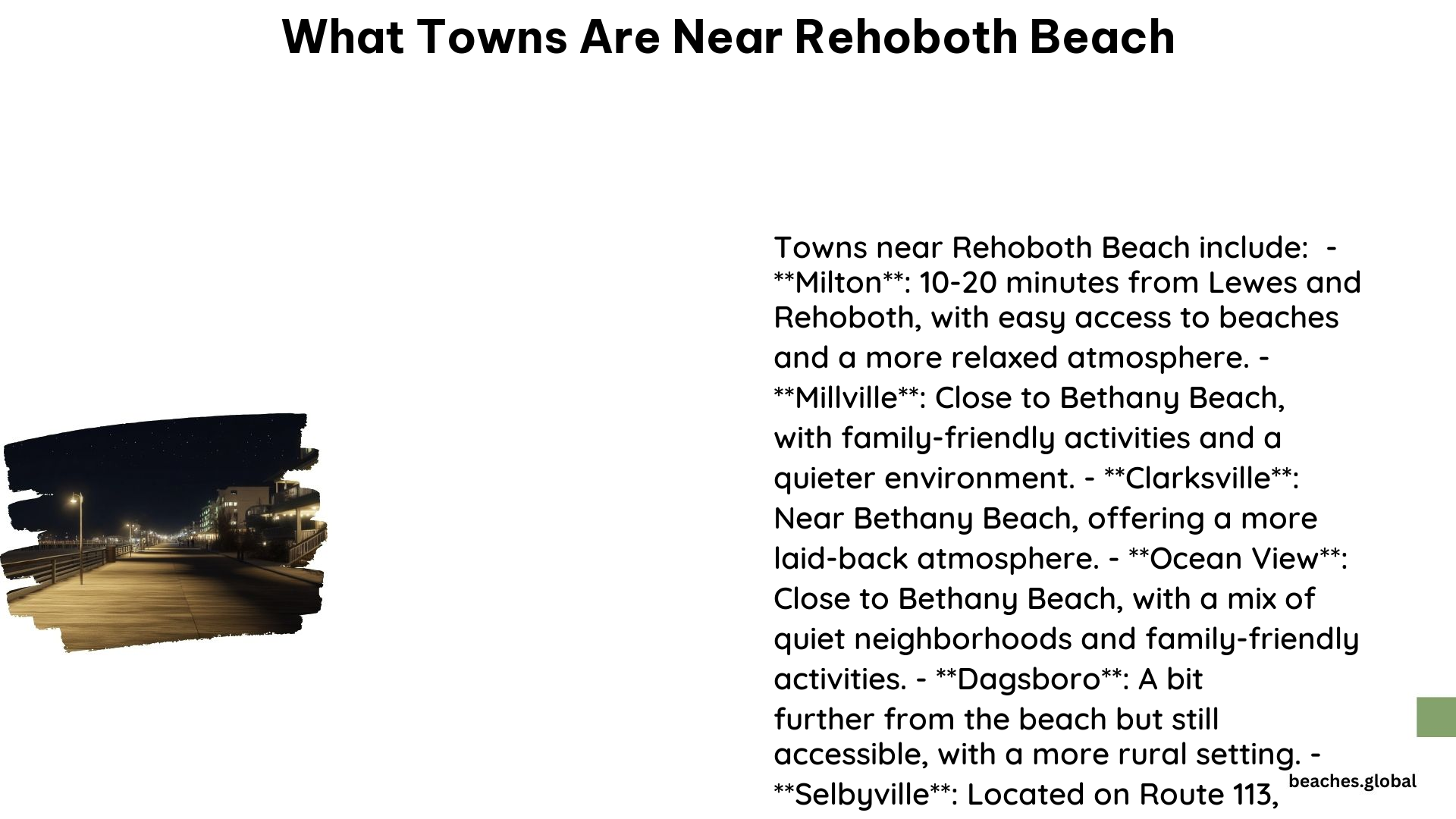 What Towns Are Near Rehoboth Beach