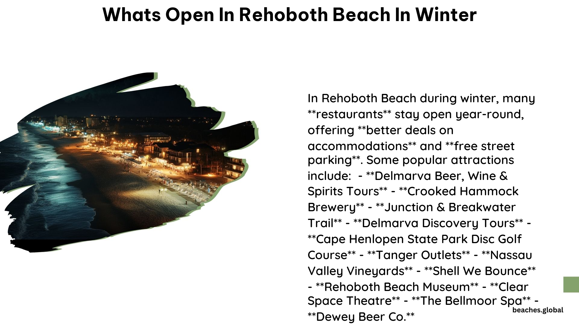 Whats Open in Rehoboth Beach in Winter