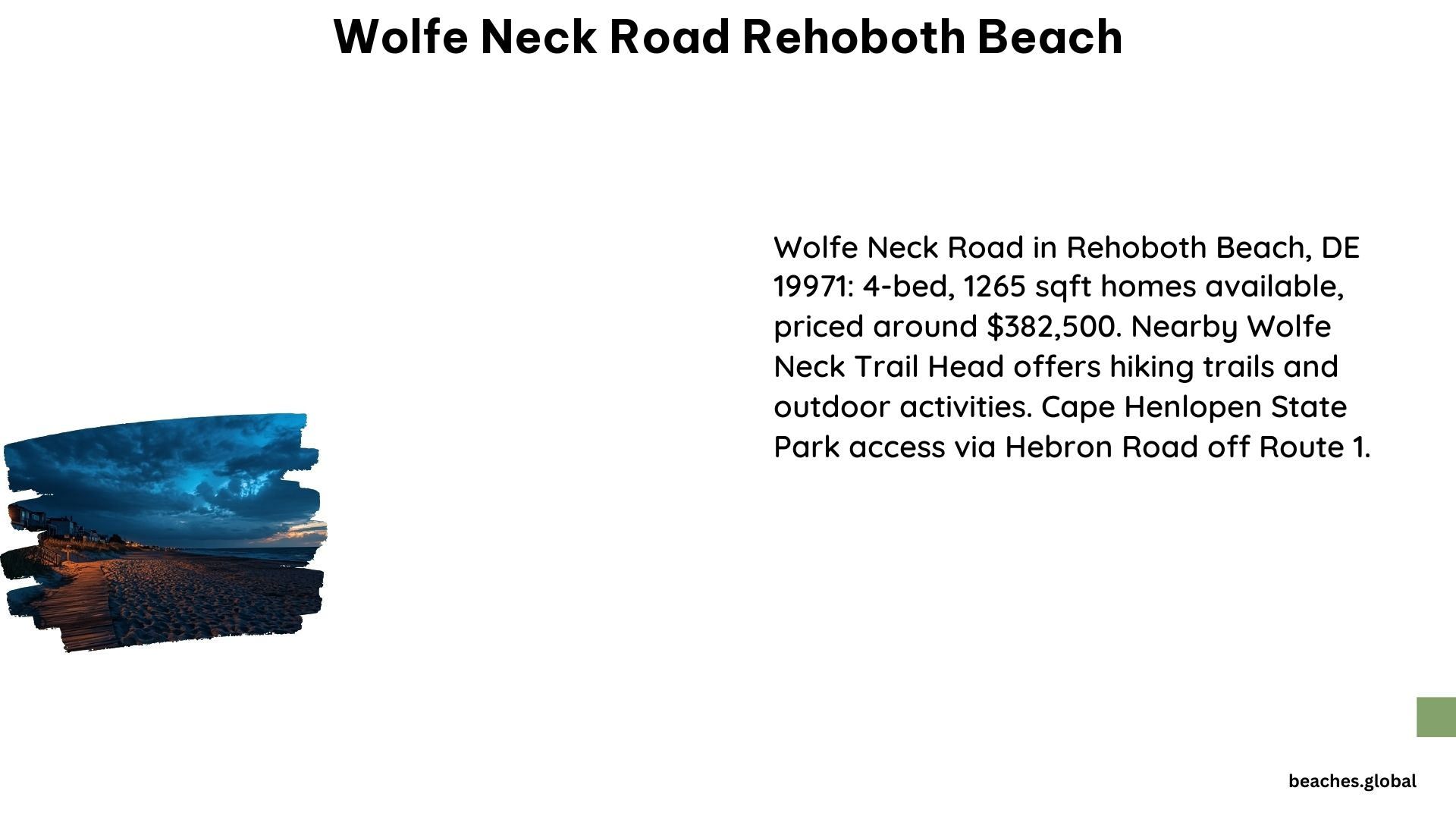 Wolfe Neck Road Rehoboth Beach