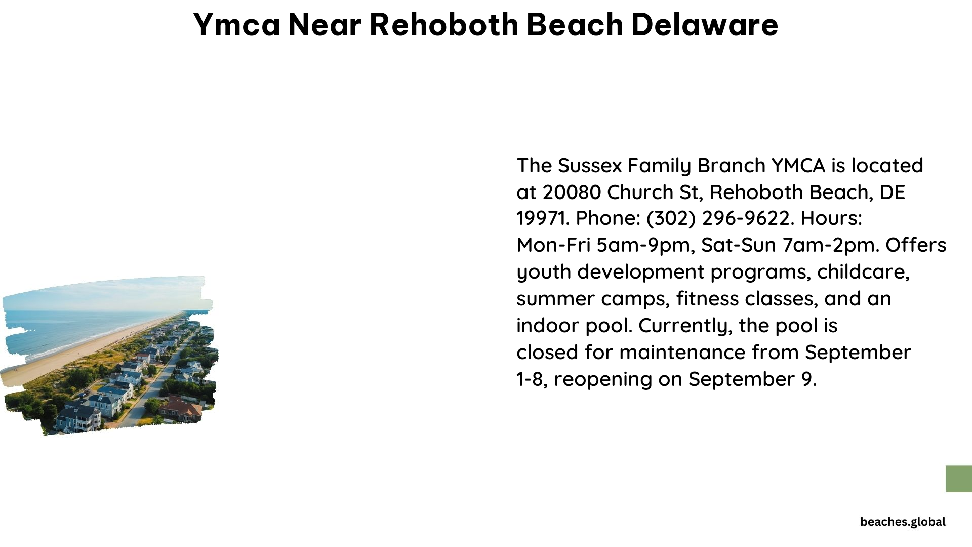 YMCA Near Rehoboth Beach Delaware